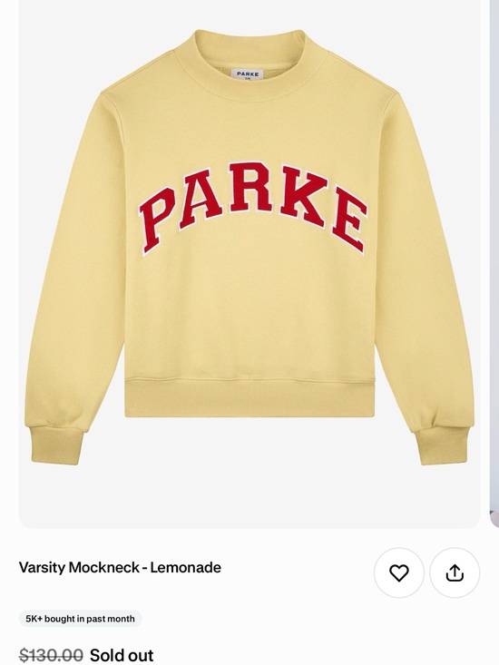 Parke Tops - Parke Varsity Mockneck Sweatshirt in Lemonade